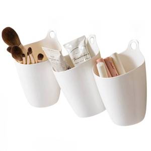 lot 32720 image: Yaocoral 3 Pack Wall Toothbrush Holder for Bathroom Shower Organizer Hanging Cup Holder for Tooth Brush,Electric Toothbrush,Toothpaste,Razor,Makeup Brush,Pen,Adhesive Bucket Wall Organizer - Retail $14