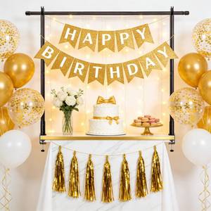 lot 32725 image: Over The Table Rod Stand with Clamps, Adjustable 15-58 Height, 30-81 Length Over Table Display Bar, Metal Table Hanging Rail, Table Balloon Arch Stand for Party Decor, Wedding Anniversary - Retail $24