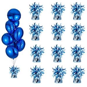 lot 19456 image: Moretreat Balloon weights, 12 pieces, aluminum foil, suitable for birthday parties, gatherings, weddings, dinners and other occasions, weight 0.36lb (Light Blue 12pcs) - Retail $18