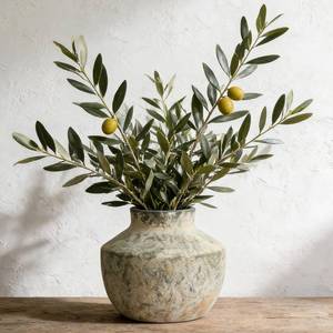 lot 19458 image: ELYSIIRENA Ceramic Vase, 5.5 Inch Pottery Farmhouse Rustic Vase, Handcrafted Weathered Vases, Small Flower Vase for Home Decor, Living Room, Table, Shelf, Mantel, Neutral - Retail $25