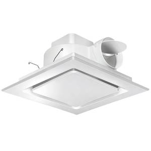 lot 23389 image: Orsong Bathroom Exhaust Fan 10 Panel Ultra Quiet without Light(8x8 Mount), 110CFM, 4 Duct for BathroomGarageHome - Retail $40