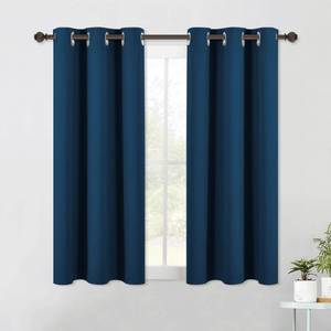 lot 23407 image: NICETOWN Blackout Curtain Panels for Bedroom, 2 Panels, W42 x L60 inches, Moroccan Blue, Thermal Insulated Grommet Top Blackout Draperies and Drapes - Retail $31