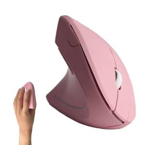 lot 23410 image: Urby Left Handed Mouse, Vertical Left Handed Ergonomic Wireless Mouse, Ideal for Lefty Users, Gaming & Office Use, Compatible with WindowsmacOSiPadOS. Pink - Retail $26