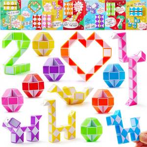 lot 23416 image: JOYIN 28 Packs Valentines Day Cards with Snake Twist Toys for Kids, Snake Twist Puzzle Magic Stress Relief Fidget Toys with Cards for Valentine Classroom Exchange Prizes Party Favor - Retail $37