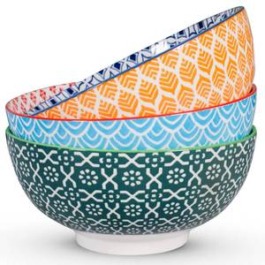 lot 23419 image: Large Serving Bowls - 60 oz Ceramic Salad Bowl - 8 Inch Serving Bowl Set - Big Soup Bowl For Kitchen - Microwave & Dishwashers Safe - Pho Fruit Pasta Popcorn Bowl - Set of 3
