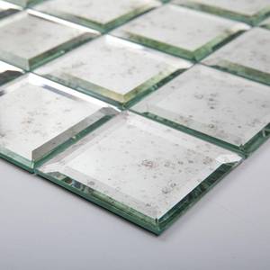 lot 23430 image: Adedeo Peel and Stick Light Antique Mirror Glass Subway Tile 3 x 12 Inch Beveled Mirror Tiles for Kitchen Backsplash Bathroom Wall