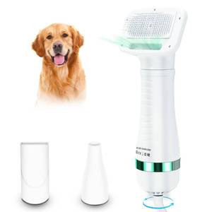 lot 23431 image: Pet hair dryer  Portable silent 2-in-1 pet beauty hair dryer with replaceable self-cleaning brush  Adjustable temperature  Suitable for small and medium-sized cats and dogs