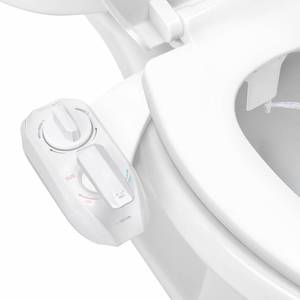 lot 23435 image: LUXE Bidet NEO 320 Plus - Warm Water, Dual Nozzle, Non-Electric Bidet Attachment for Toilet Seat, Patented Slide-In Install, 360° Self-Clean, EZ-Lift to Clean, Feminine & Rear Wash (White) - Retail $66
