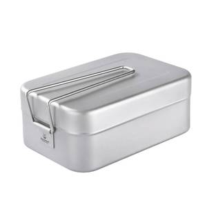 lot 23776 image: SILVERANT Titanium Bento Camping Lunch Box Mess Kit 1200ml with Airtight Lid Seal and Cover Foldable Handle for Heating on Fire Camp Backpacking Container for Outdoor Camping Hiking Picnic Daily Use
