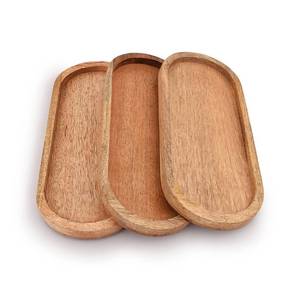 lot 23784 image: Samhita Mango Oval Wood Tray  Perfect for Food HolderBBQ, Serve Cheese, Sushi, Holiday Snacks, and More. (12 x 5 x 0.75) 1 Piece - Retail $15