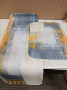 lot 25055 image: Rugs 2pk 47x17in and 23x17in Gray and Yellow