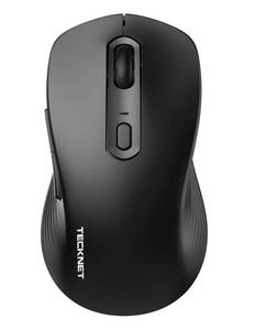 lot 25066 image: TECKNET Bluetooth Mouse,  USB  BT1  BT2  Wireless Mouse for Laptop, Silent Click, Ergonomic Design, 4800 DPI Computer Mice Wireless, Dual Mode for Laptop, Computer, iPad, MacBook - Retail $16