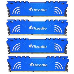 lot 25067 image: Wlizedle DDR3 RAM 32GB Kit (4x8GB) 1866MHz CL13 UDIMM, Desktop Memory Module PC3-14900 240-Pin 1.5V 2Rx8 Dual Rank Non-ECC Unbuffered PC Computer RAM Stick Upgrade - Blue - Retail $90