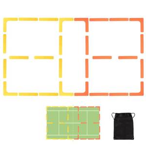 lot 25082 image: Hikeen Court Lines Marker Kit Anti-Slip and Wind-Resistant Throw Down Markers 28pcs, Pickleball Net Court for Outdoor Indoor Court - Retail $27