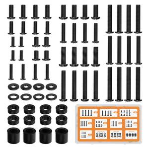 lot 25086 image: WALI Universal TV Mounting Hardware Kit Set Includes M4 M5 M6 M8 TV Screws and Spacer Fit Most TVs up to 80 inch (UVSP), Black - Retail $10
