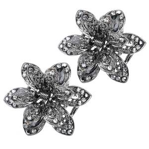 lot 26517 image: LALAFINA 2pcs Vintage Metal Jaw Clips Rhinestone Hair Claw Clip Crystal Hair Jaws Fancy Thick Hair Barrette Clamp Hair Accessories for Women Girls - Retail $12