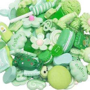 lot 26524 image: Chenkou Craft 50pcs Lots Mix Assorted Green Craft DIY Flatbacks Resin Flat Back Buttons Scrapbooking (Green) - Retail $9