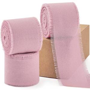 lot 26527 image: Dusty Rose Chiffon Ribbon 1.5 x 21 Yd Handmade Silk Fringe Chiffon Fabric Ribbon for Gift Wrapping Wedding Invitation Bridal Flower Bouquet DIY Crafts Home Decor - Retail $8
