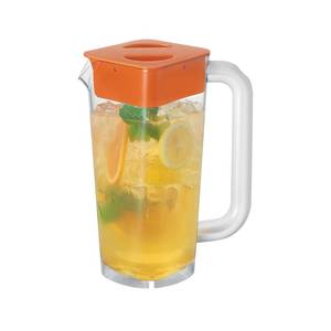 lot 26530 image: CURTA 1 Pack 2 Liters68 oz Plastic Pitcher with Lid & Handle for Kitchen,ICED JUICE and Coffee Carafe Beverage Serveware, Acrylic Water Jug for HotCold Drinks&lemonade
