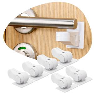 lot 26533 image: 6-Pack Door Lever Lock for Child Safety - Baby Proofing - Child Proof Handle Locks - Retail $10