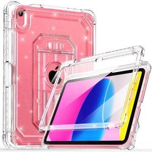 lot 26546 image: Cantis Case for iPad A16 11 Inch 2025 iPad 10th Generation 2022 (10.9 inch) with Screen Protector & Pencil Holder, 11th Generation Case with Larger Stable Stand, Clear Glitter - Retail $21