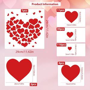 lot 26552 image: YIYA Valentines Day Window Cling Stickers Red Love Heart Window Stickers for Valentine Party Supplies Wedding Propose Marriage Shop Decoration 4 Sheets - Retail $7