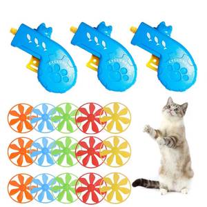 lot 26572 image: IAXSEE 18 Pieces Cat Fetch Toy with Colorful Flying Propellers Set, Cat Playing Tracking Interactive Toys for Kitten Indoor and Outdoor Chasing Training Hunting - Retail $16