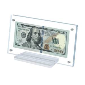 lot 26597 image: LONCHDAN Dollar Bill Frame Display Acrylic Dollar Bill Holder for Collectors Currency Frame Display Case Double-Sided Transparent Ticket Banknotes Stamp Photo Protector (Transparent-1) (Stand Not Included) - Retail $7