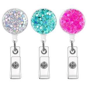 lot 26598 image: Ptwola 2 Pack Magnet Badge Reel Retractable Badge Holder Cute Nurse Badges Reel Clip Name Tag Holder with Magnet Back ID Card Clip with 24 Inch Pull Cord for Shirt Teacher Doctor Office Nurse - Retail $8