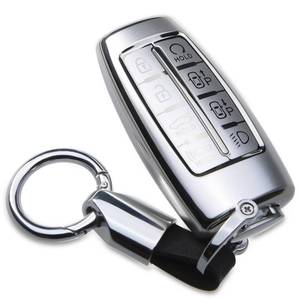 lot 26607 image: BA735 for Genesis Key Fob Cover Fits 2021 2022 2023 2024 2025 G70 G80 GV70 GV80 TPU Protector 8 Buttons Sliver Case Accessories - Retail $12