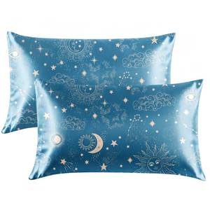 lot 31230 image: EXQ Home Satin Pillowcase Silky Satin Pillowcase for Hair and Skin,Soft Printed Pillow Cases Queen Size Set of 2 Satin Pillow Case with Envelope Closure Similar to Silk Pillow Cases - Retail $8