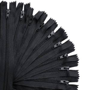 lot 31236 image: KGS Nylon Zippers for Sewing Crafts  Size 18 Inch  Color Black  20 Pieces per Pack  Single Color #3 Nylon Zippers for Making Bags, Pouches, Pillow Covers and Sewing Craft Projects - Retail $9