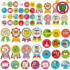 lot 31238 image: 100 Days of School Stickers 100th Day of School Stickers for Kids Teacher Reward 100 Days Smarter Badge Sticker for Shirt Scrapbooking Cards Bags Party Favors - Retail $6