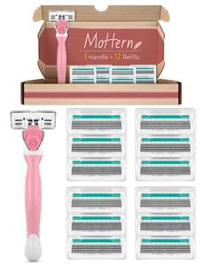 lot 31259 image: Razors for Women Sensitive Skin, 6 Blades Womens razors for Shaving, including 1 Travel Razor for Women with 12 Blade Refills - Retail $10