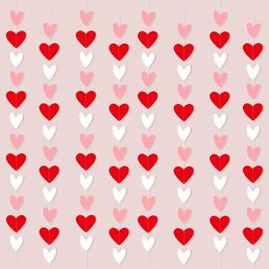 lot 31268 image: FOIMAS 57.74ft Heart Hanging Garlands,96pcs Valentine Heart Banners for Wedding Valentine Hanging Decorations Engagement Party Supplies Galentines Day - Retail $8