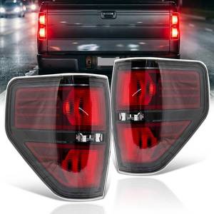 lot 62672 image: VPIMOZO Brake Tail Light Assembly Compatible With 2009 2010 2011 2012 2013 2014 Ford F150 Rear taillights Pickup Truck Smoked (Driver and Passenger Side) - Retail $60