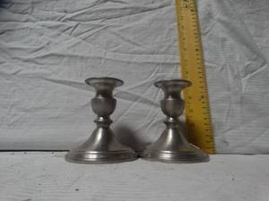 lot 24855 image: 2 Metal Candle Bases
