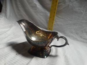 lot 24872 image: Vintage Metal Gravy Boat