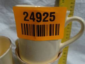 lot 24925 image: Set of 5 Cream Colored Coffee Mugs