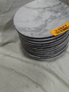 lot 24927 image: 12 Set Marbled Plastic Reusable Plates