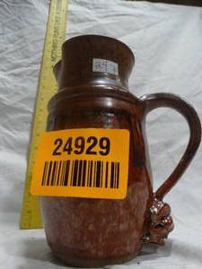 lot 24929 image: Brown Handmade Pottery Pitcher