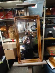 lot 24798 image: Vintage Wooden Mirror