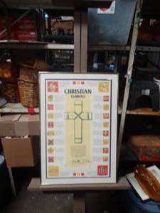 lot 24799 image: Christian Symbols Poster Signed by Creator