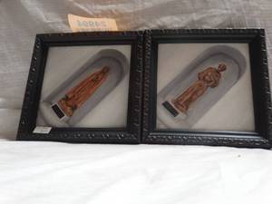 lot 24994 image: Pair of Hand Painted portraits -by Suanna AAron, Virgin Mary, Saint Jude