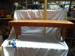 lot 24937 image: Long Wooden School Bench.