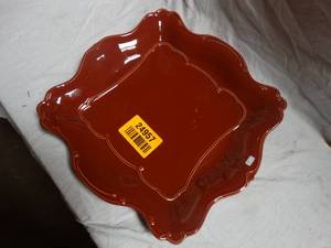 lot 24957 image: Red Home Square Platter.