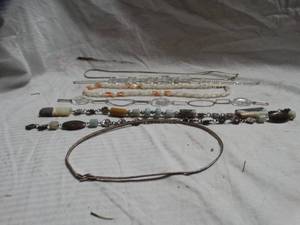 lot 24969 image: Misc Jewelry, Vintage Coral bead neckless, Sterling Silver Milor neckless and Vintage style clear faceted Lucite