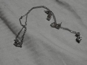 lot 24975 image: Sterling silver heart necklace and earrings set