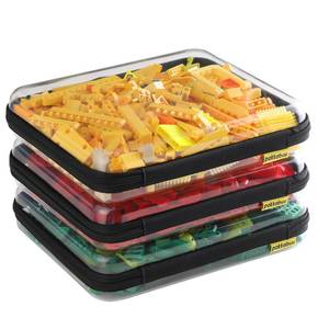 lot 717 image: 3 Pack Large Clear Hard Shell Zipper Case, Sleek Storage Case for Toy, Toiletry. Sturdy Organizing Bins For Journey Stuff, Christmas Storage Bins. - Retail $3