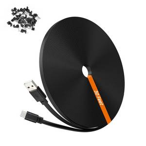 lot 735 image: weishan 30ft USB C Cable Compatible with Ring Pan-Tilt Indoor Cam 2024 Release Security Camera - 9m Type-C Long Power Extension Flat Charging Cord, Black - Retail $10